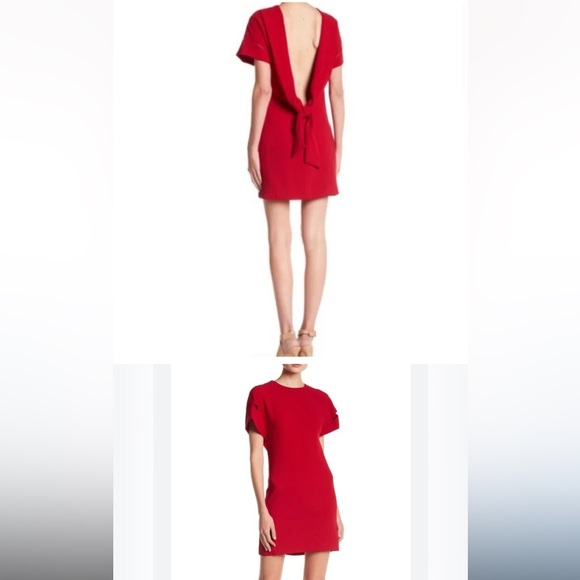 IRO Hilda Red Mini Dress with plunging open back Size 36 - Picture 2 of 6